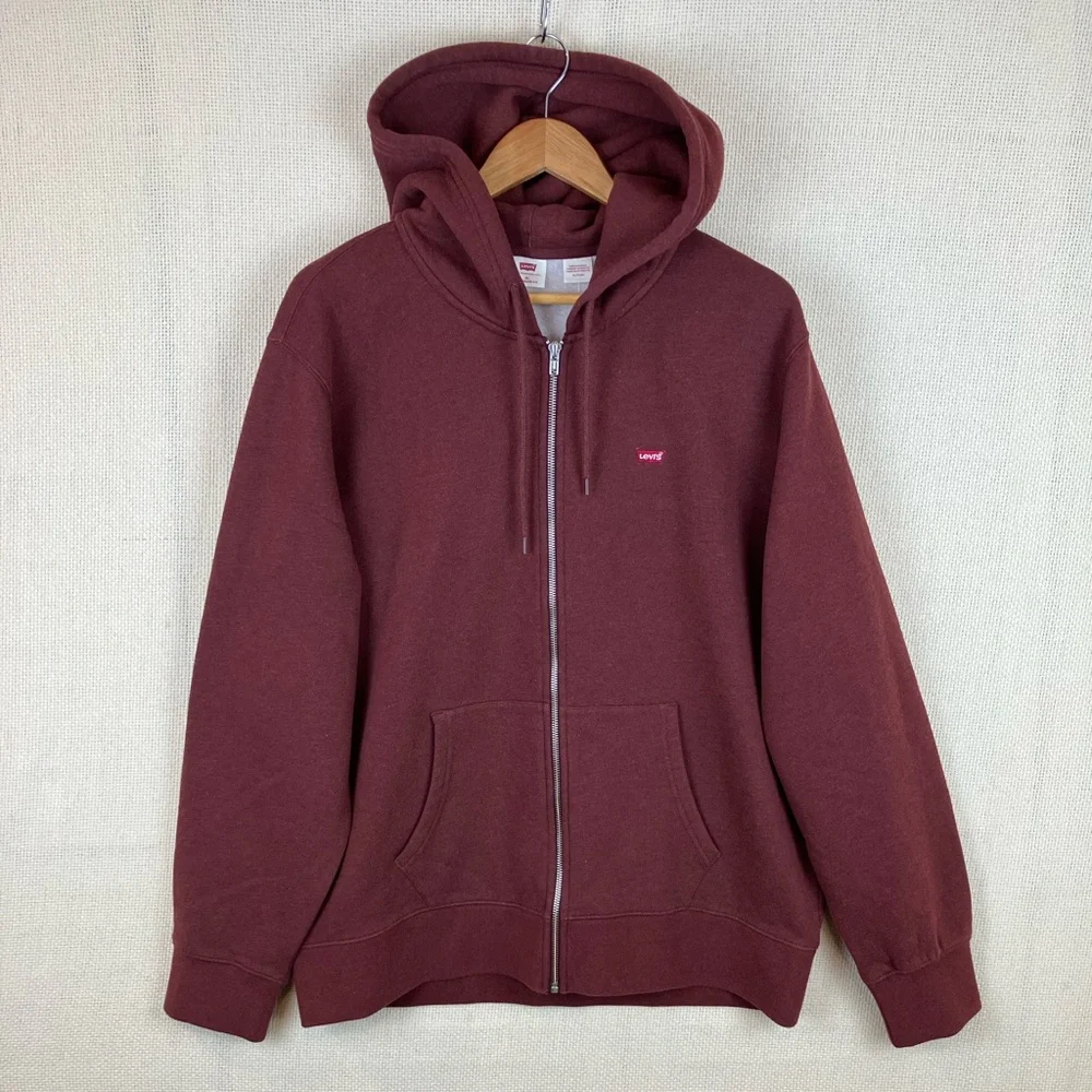 Levis Housemark Sweatshirt Hoodie Red Full Zip Up NWT